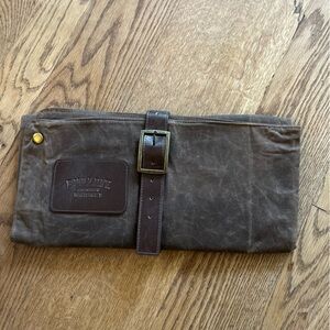 Bartender BULLEIT promo Cocktail Bar Roll-Up Moore & Giles Waxed canvas leather